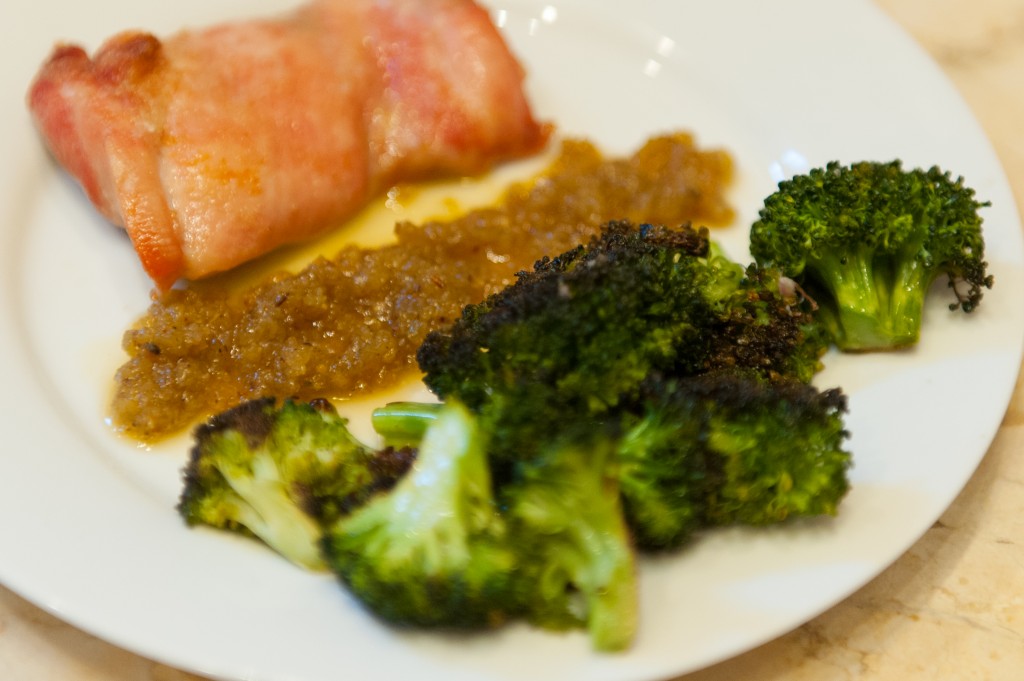 Roasted Broccoli and Chicken with Raisin Sauce