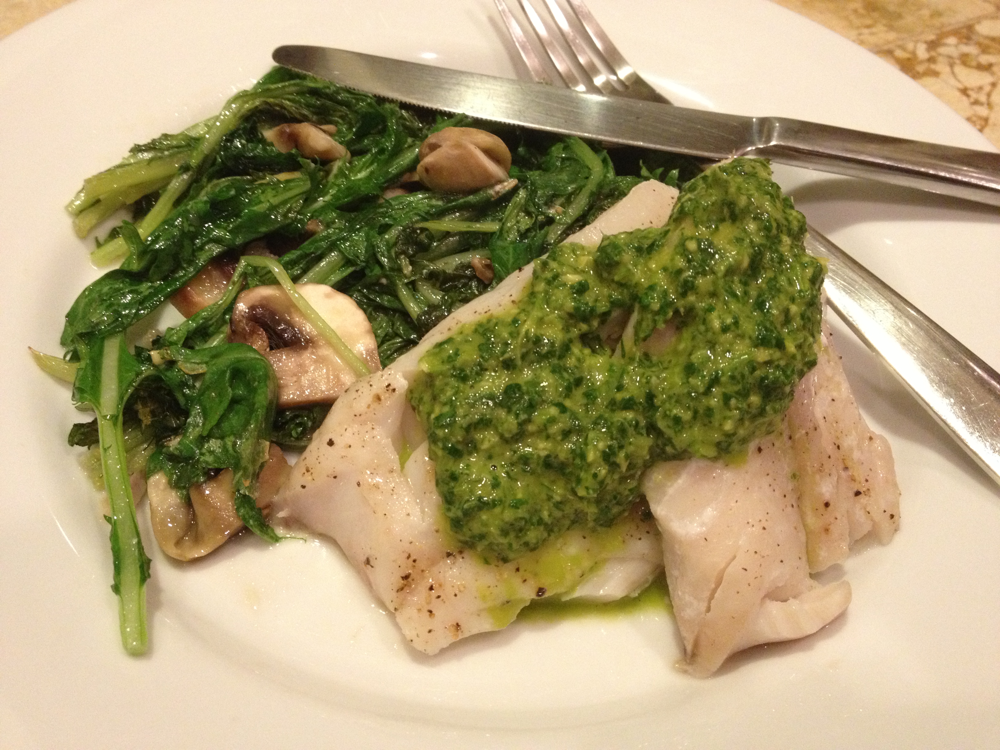 The Frugal Girlmet: Baked Fish with Cilantro Sauce