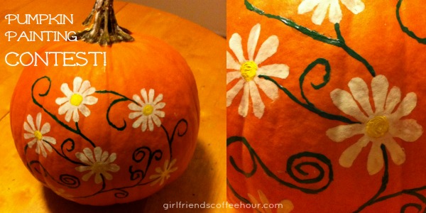 Pumpkin Painting Contest & Linky Party www.girlfriendscoffeehour.com #fallfun 